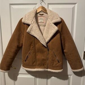 Abercrombie & Fitch Cream Sherpa Jacket